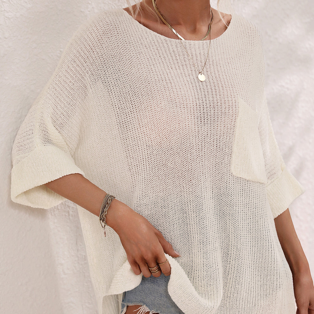 Knitted Loose Solid Color Sweater