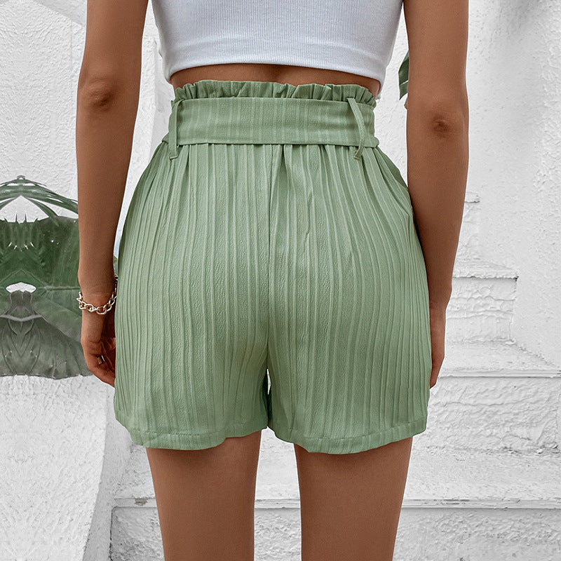
                      
                        Solid Color Pleated Shorts
                      
                    