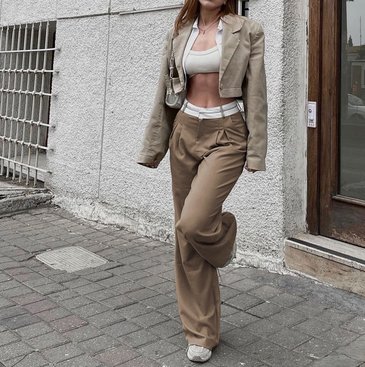 Solid Color Flared Pants