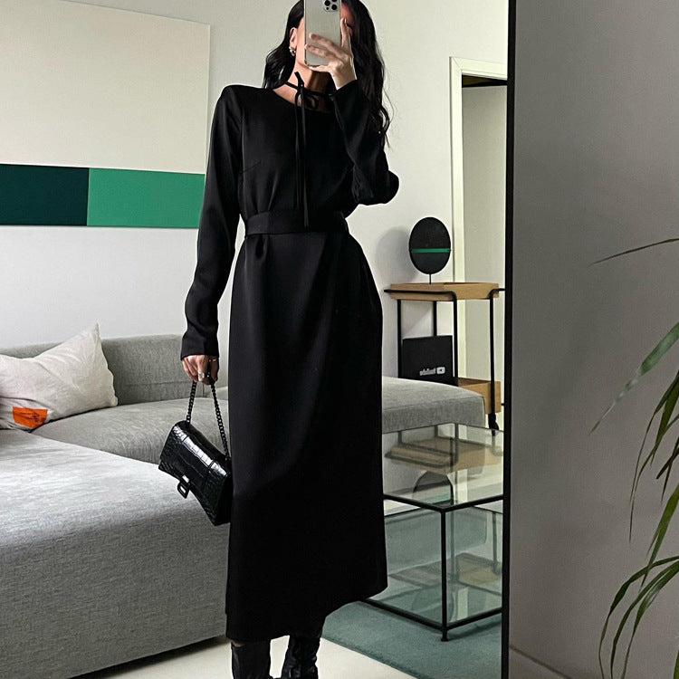 Lace Up Backless Maxi Dress
