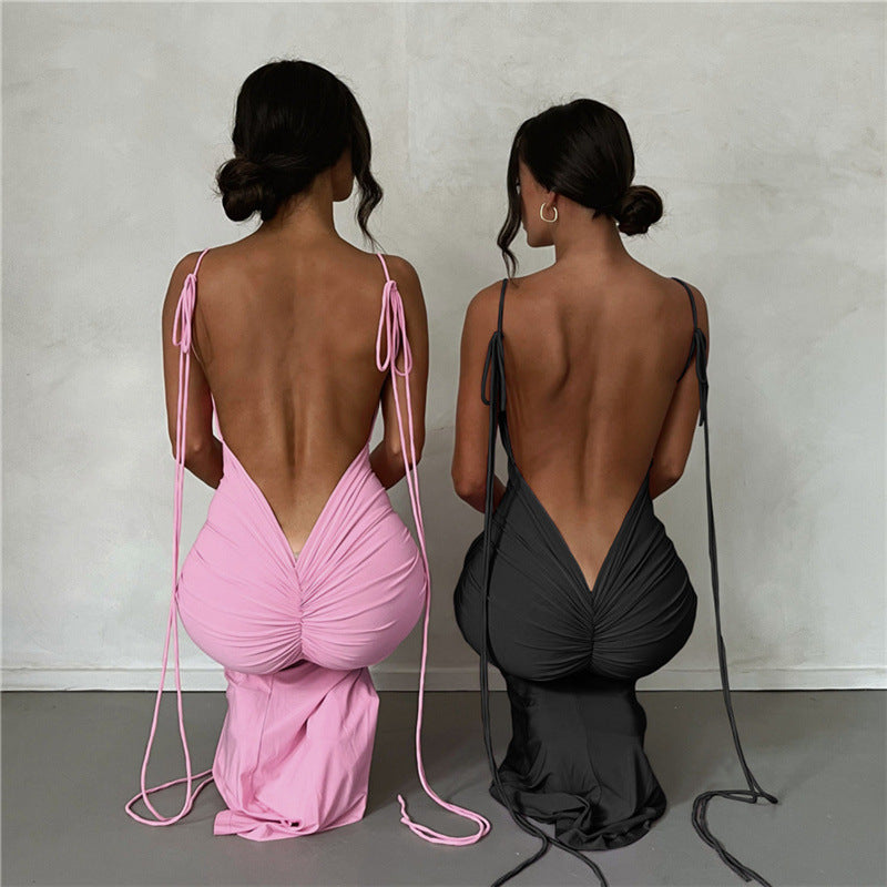 
                      
                        Backless Suspenders Bodycon Dress
                      
                    