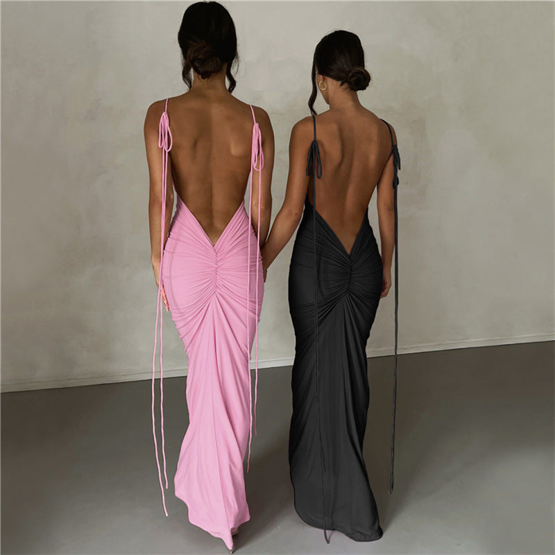 
                      
                        Backless Suspenders Bodycon Dress
                      
                    