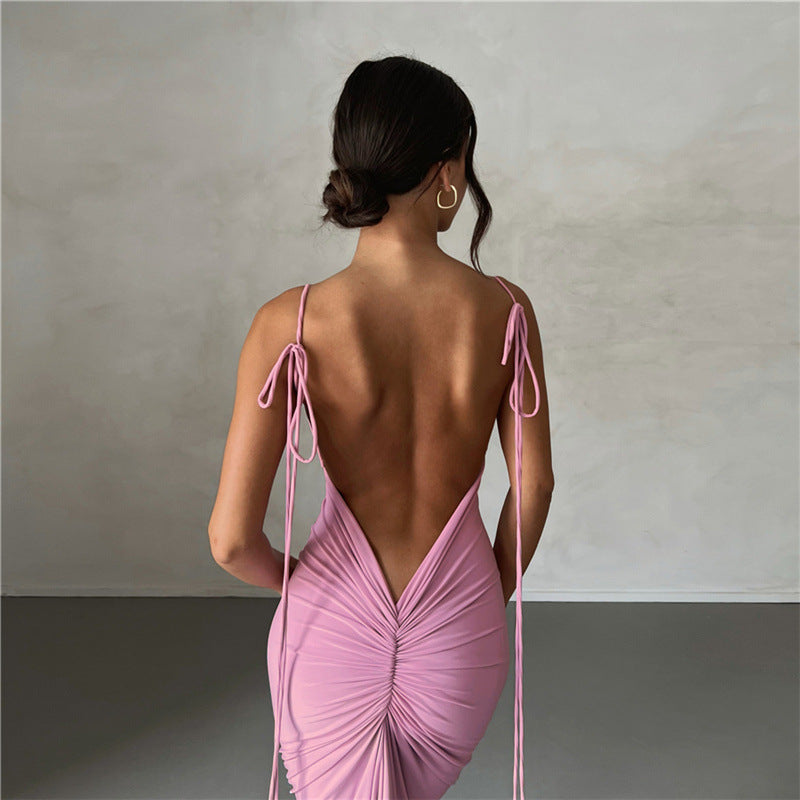 
                      
                        Backless Suspenders Bodycon Dress
                      
                    